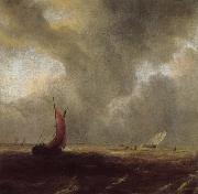 Jacob van Ruisdael Sailing Vessels in a Choppy sea Sweden oil painting artist